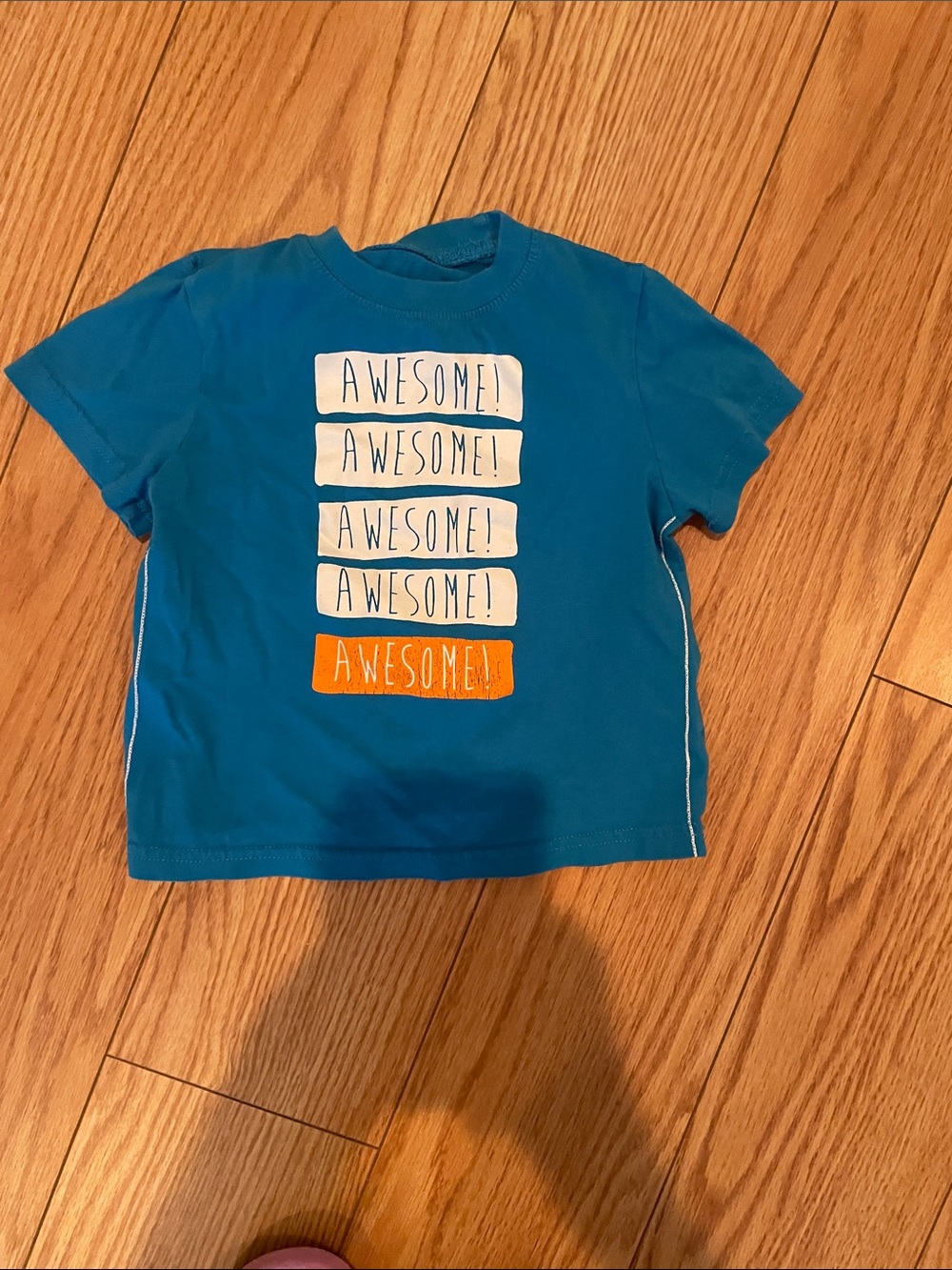 okie dokie Teal Short-Sleeve Tee with White and Orange "AWESOME" Graphic